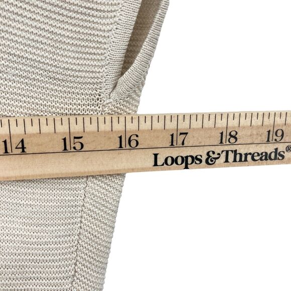 Classiques Entier Cardigan Sweater Womens Small Beige Silk Sleeveless Tie Front - Picture 12 of 14